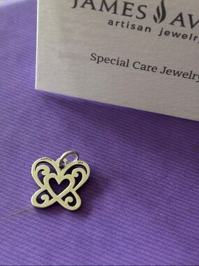 James avery silver Open Butterfly Heart Charm new never worn!